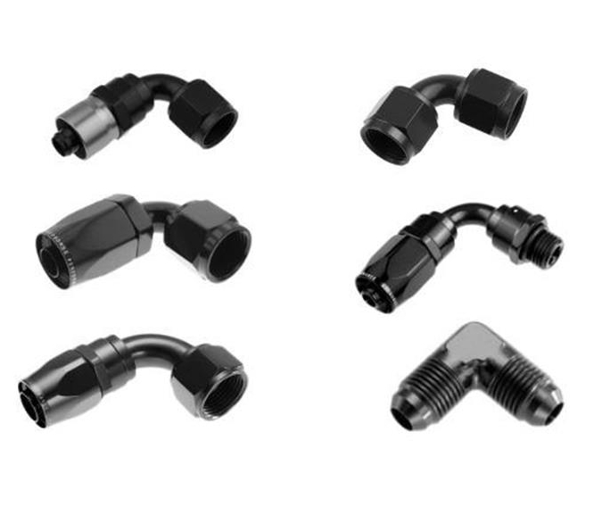 An 90 degree hydraulic fitting