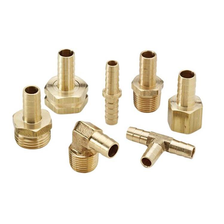 Brass barb hydraulic fitting