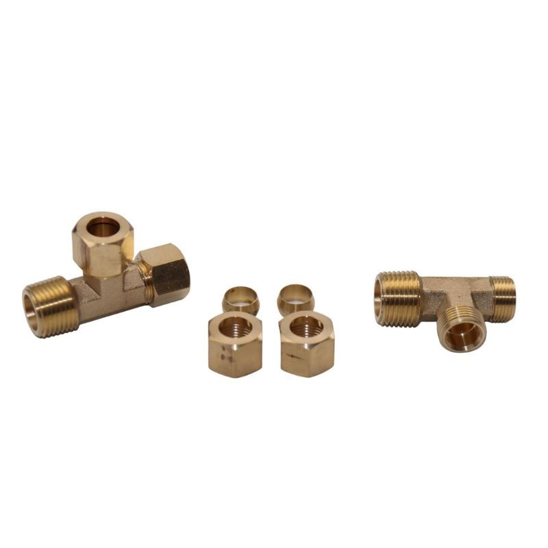 Brass compression hydraulic fitting