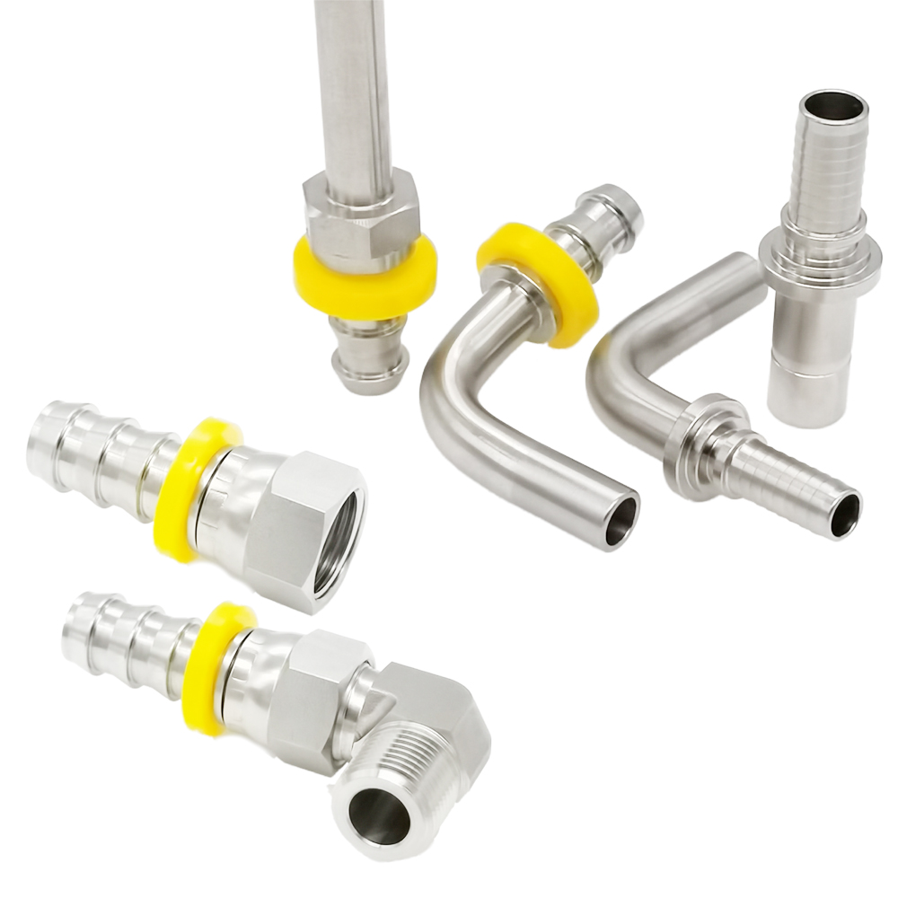 Push lock stainless steel hydraulic fitting