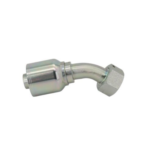 Metric 1CF43 crimp female swivel 90° elbow hydraulic fitting