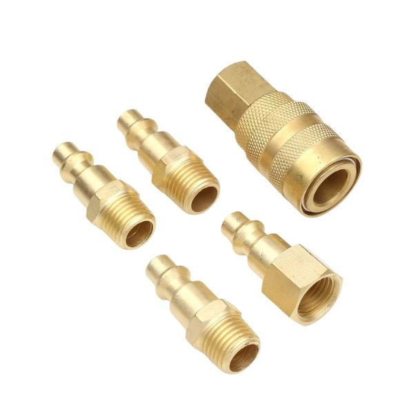 1/4-Inch Brass Female Industrial Quick Connect, Air Hose Fittings, Female Quick Connector Air Coupler - Pack of 10