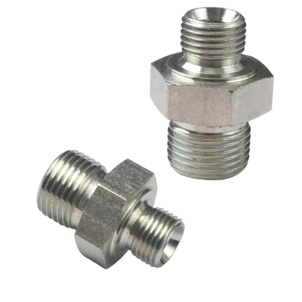 1BM Male BSP to Male Metric Thread Hydraulic Hose Fitting