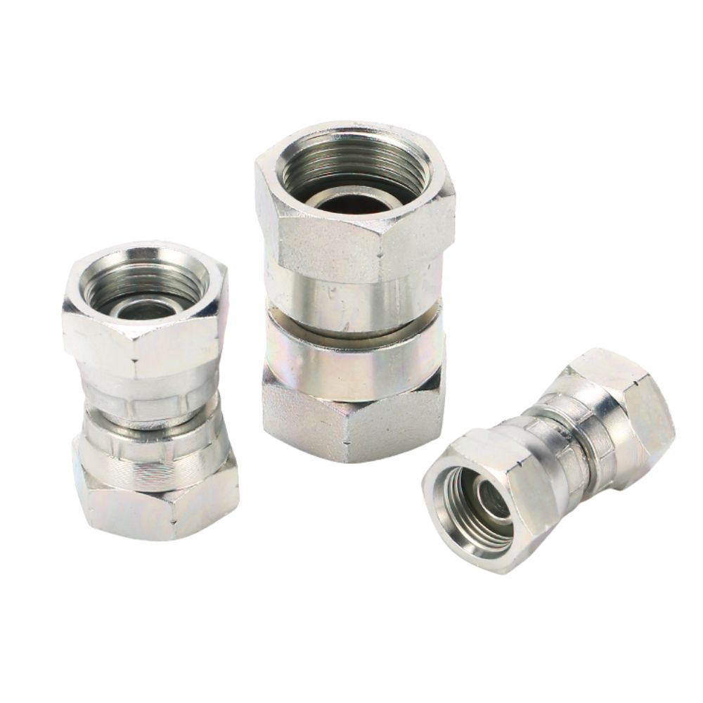 thumbnail image 2 of 10 Pack Hydraulic Hose Fittings – Female Flat Face Seal, 3/8 Hose To 1/2 Thread 2 of 5