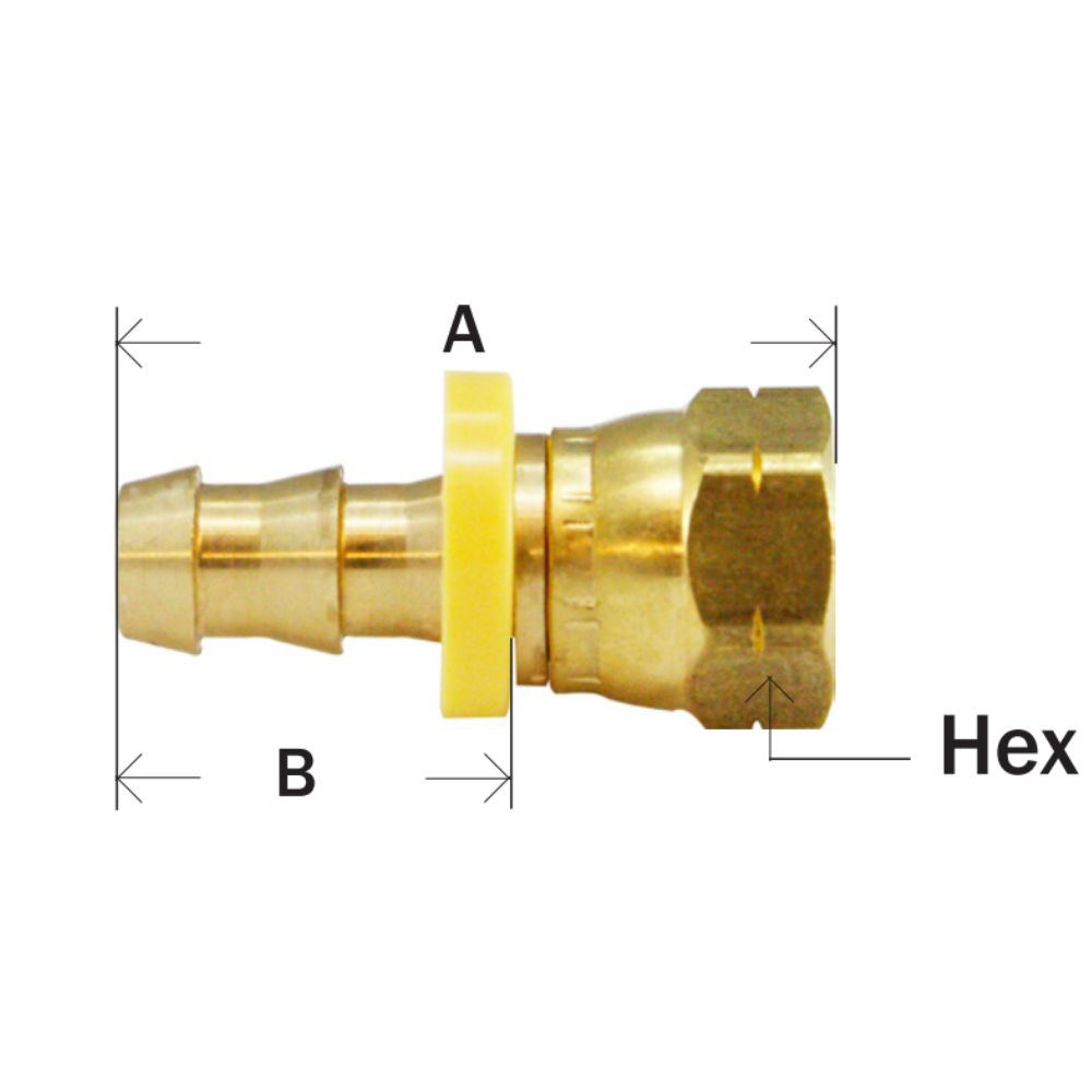 Brass Adapter Female SAE Swivel Pushon Hose Barb Adapter