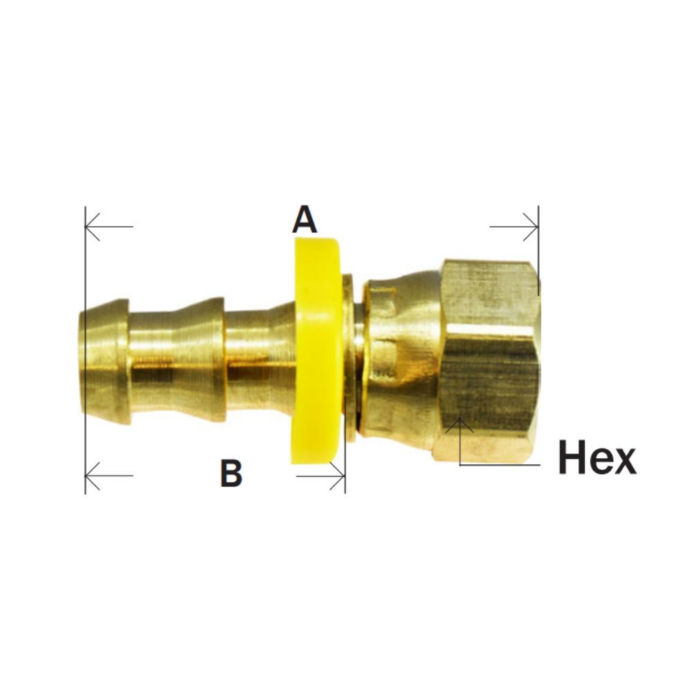 Brass Adapters Female JIC Flare Swivel Pushon Adapter