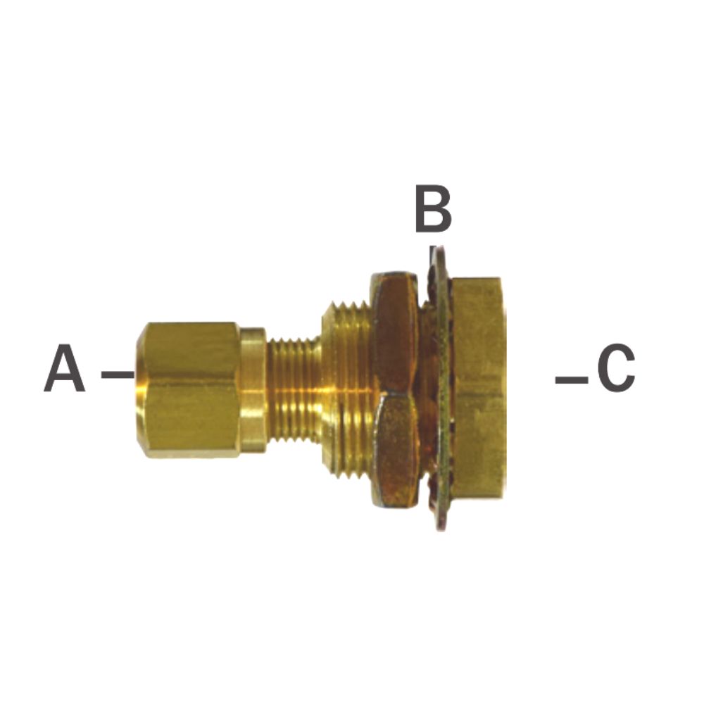 Brass Bulkhead Fitting Tube×Female Pipe Bulkhead