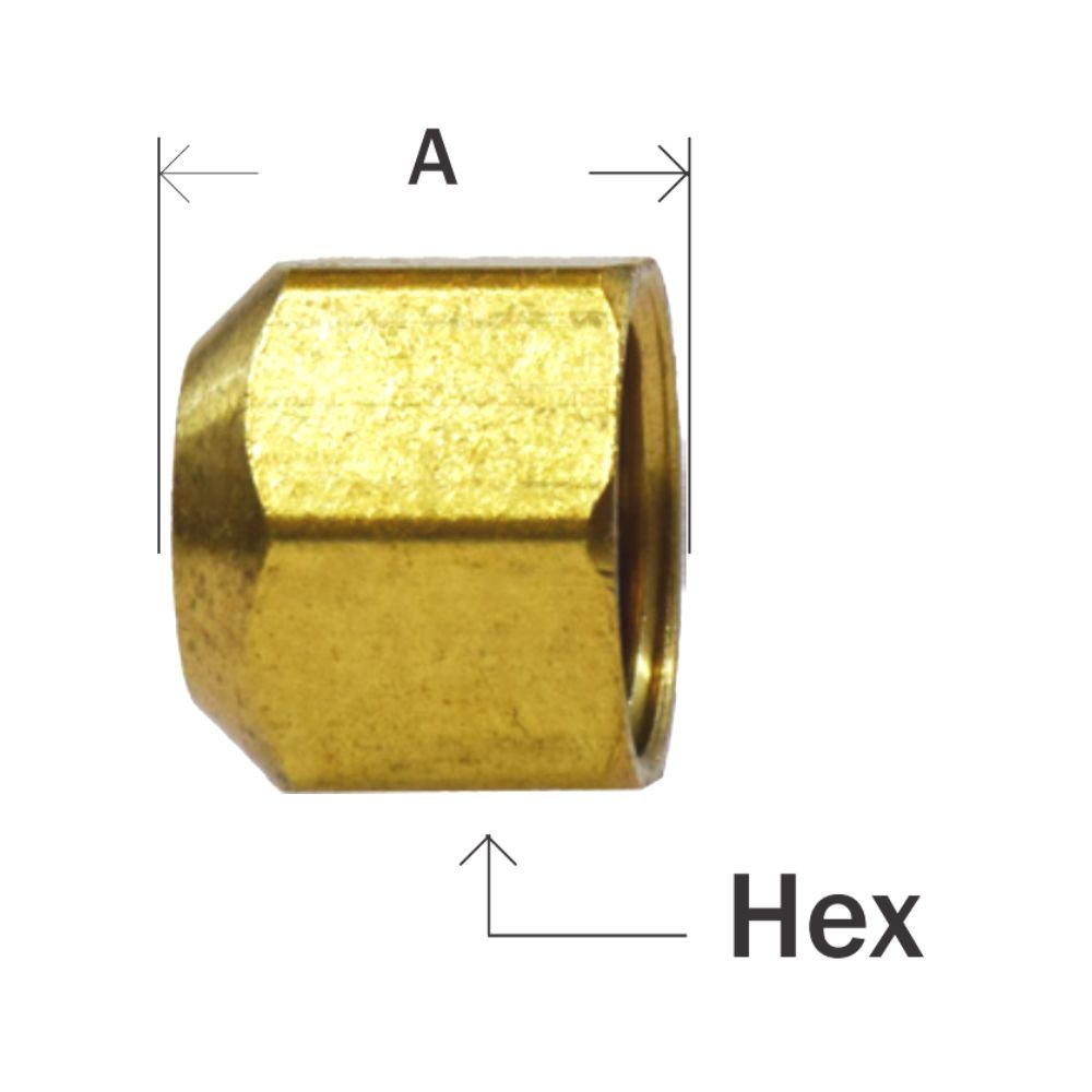 Brass Flare Fittings SAE 45-Degree Cone Flare Cap