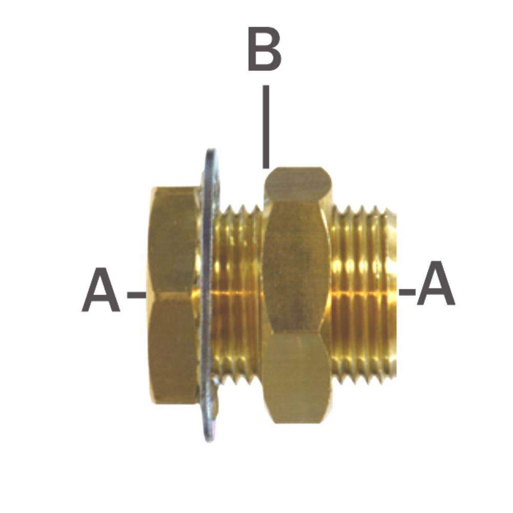 Brass Hose Fitting Female×Female Pipe Bulkhead Fitting