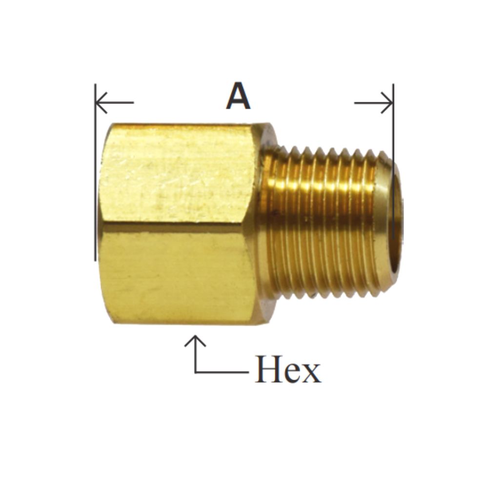 Brass Pipe Fitting Extender Adapter NPTF Thread