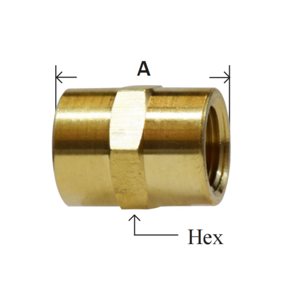 Brass Pipe Flare Fittings Coupling Female NPTF Thread