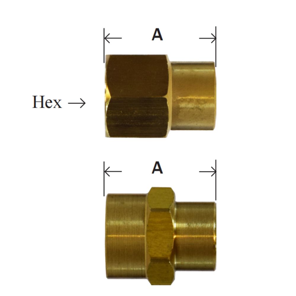 Brass Pipe Flare Fittings Reducing Coupling
