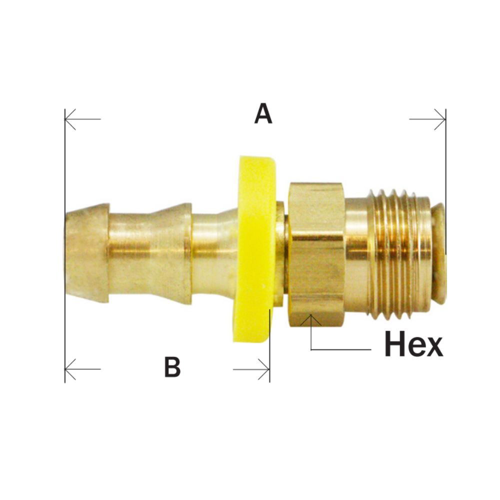 Brass Adapter Male Inverted Flare Pushon Adapter
