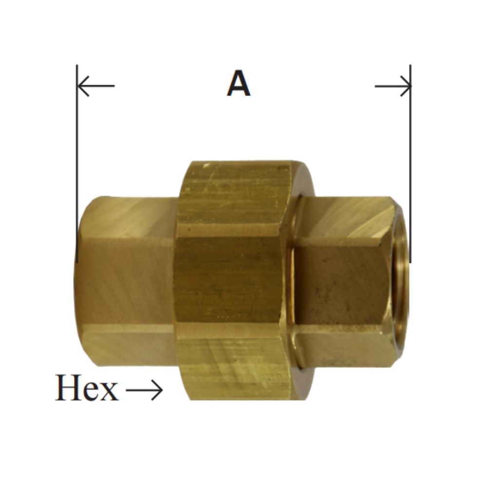 Brass Pipe Union Fittings Female NPTF Thread