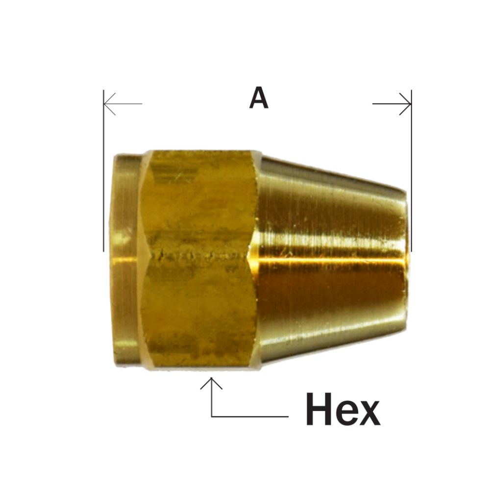 reducing short rod nut brass fitting