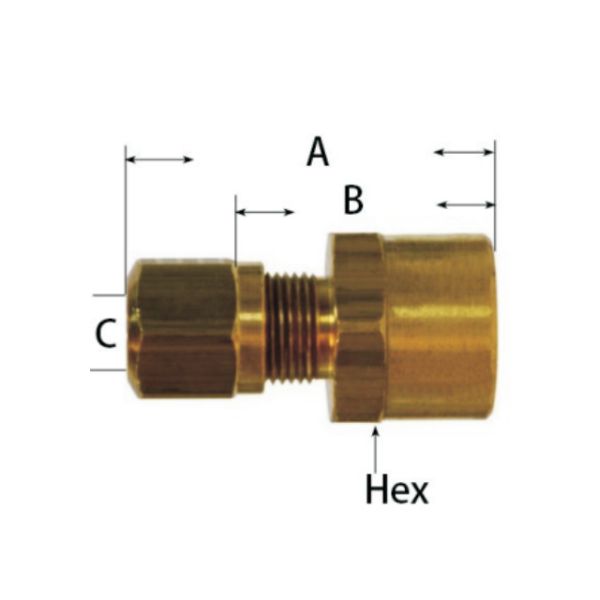 Air Brake Compression Fitting Nylon Tubing Female Adapter