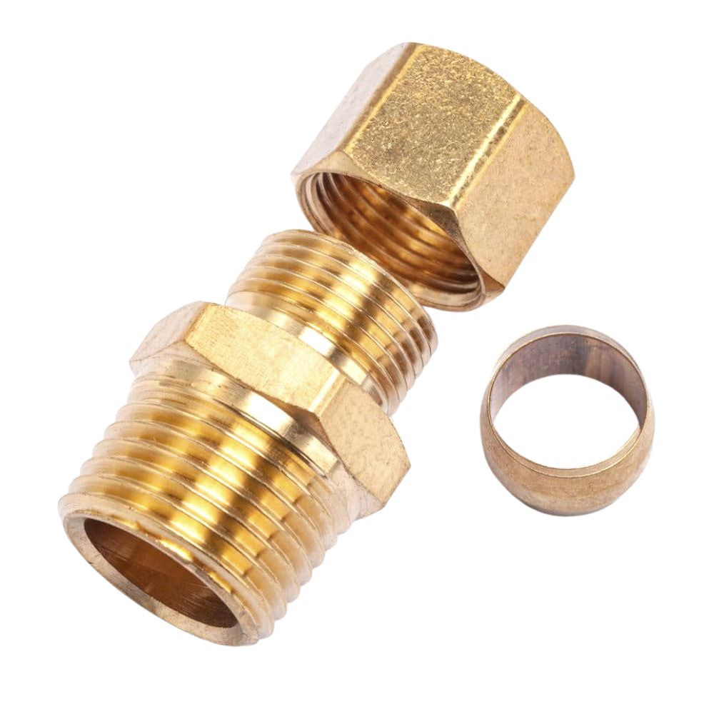 Compression Fitting, Adapter, Lead-Free Brass, 3/16 Compression x