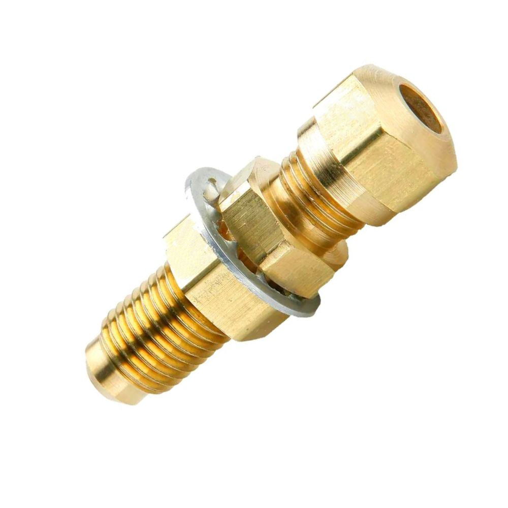 Brass Compression Tube Fitting Nylon Tubing Bulkhead Union