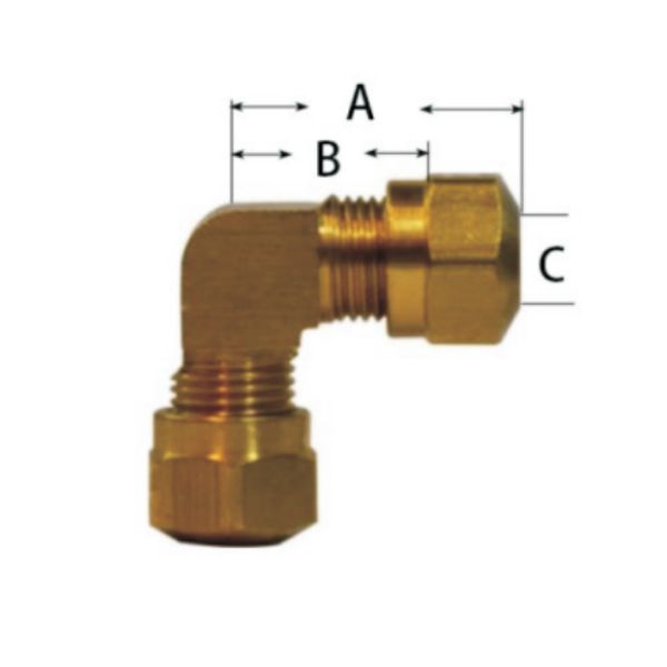 DOT Brake Line Compression Fittings For Nylon Tubing Elbow