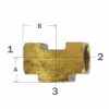 Inverted Flare Brass Adapters-Female Branch Tee