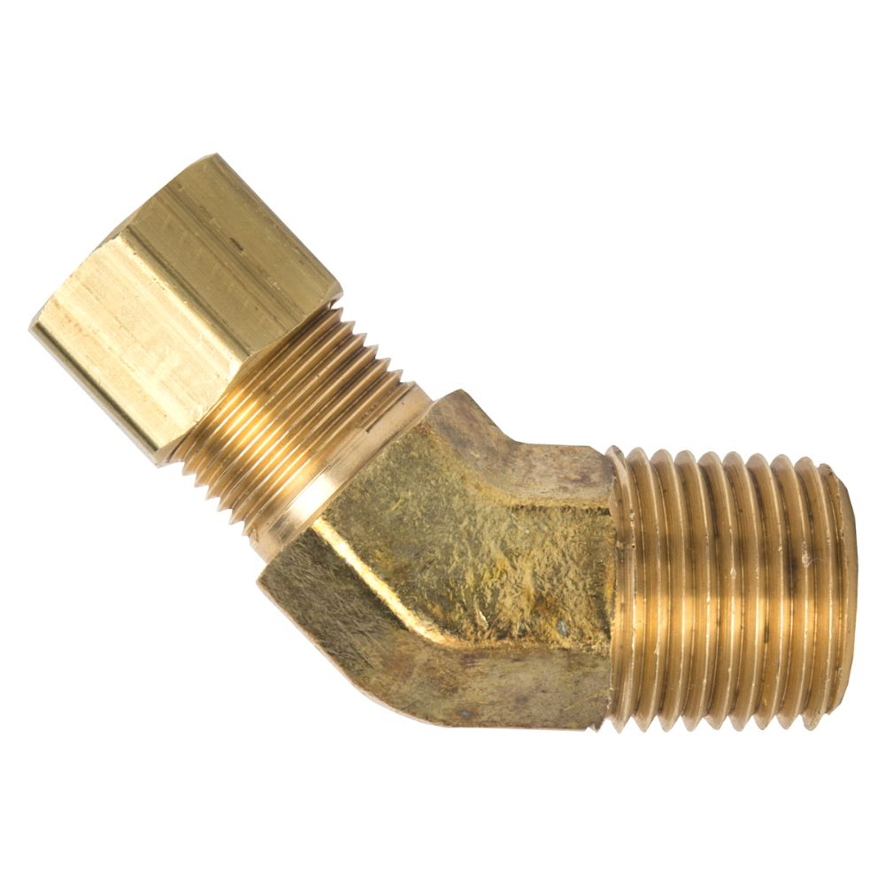 compression brass elbow 45-degree