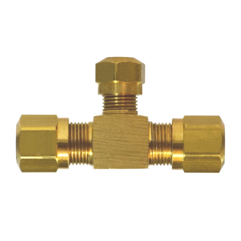 Raccordo Tubo 1/4 Valvola Intercettazione A T In Ottone - 3/8 X 3/8 X 1/4 Per Collegamento Doppio Dispositivi Acqua Adattatore A T Ottone 3/8 X 1/4