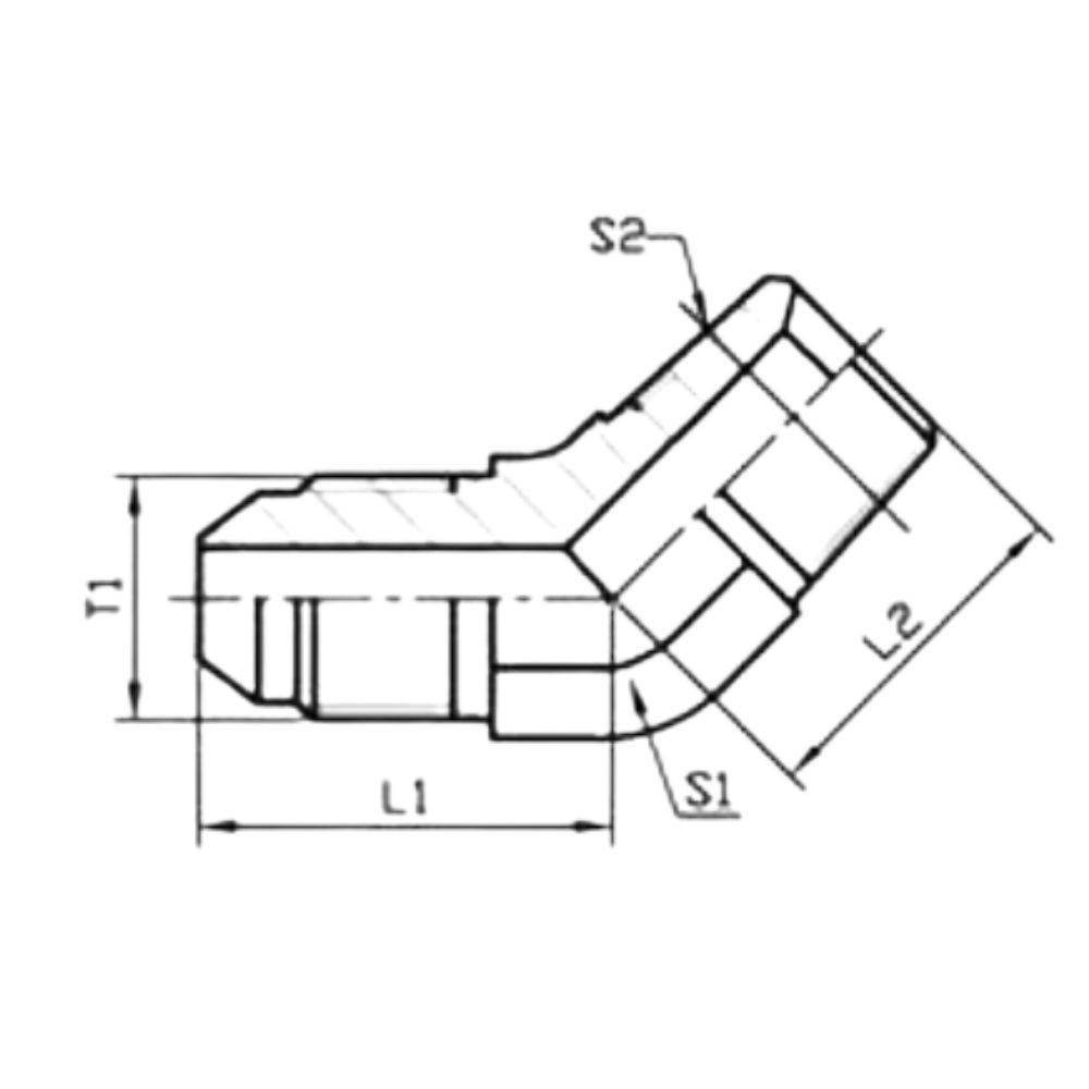 1QN4 45° Elbow Metric NPT Adapters China ManufacturerTopa