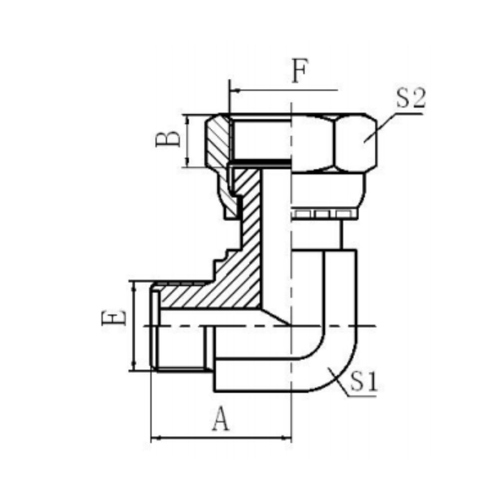 2E9 90° O-ring Seal Metric Thread Adapter China Wholesaler