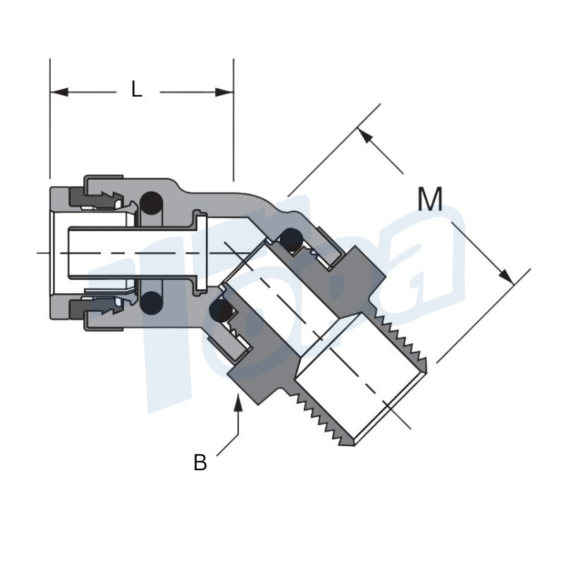 45° Elbow Push Lock Composite DOT Connection Factory - Topa