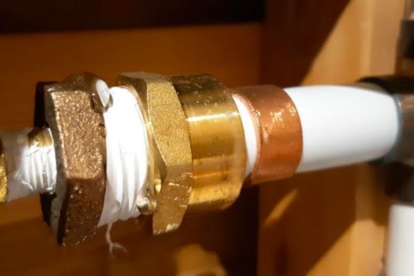 Topa Teflon Tape on Brass Fittings