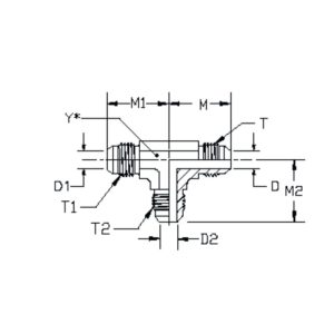 2603 JIC Hydraulic hose Adapter drawing