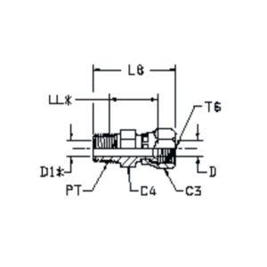 6505 JIC Adapter Hydraulic fittings drawing Topa