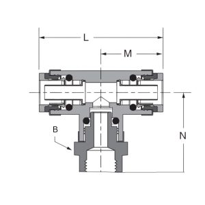 Female Tee Composite Push Air Fittings Topa