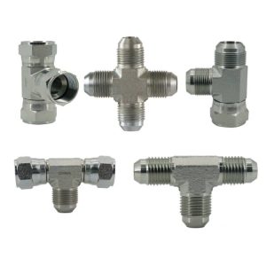 JIC tee and cross hydraulic fitting